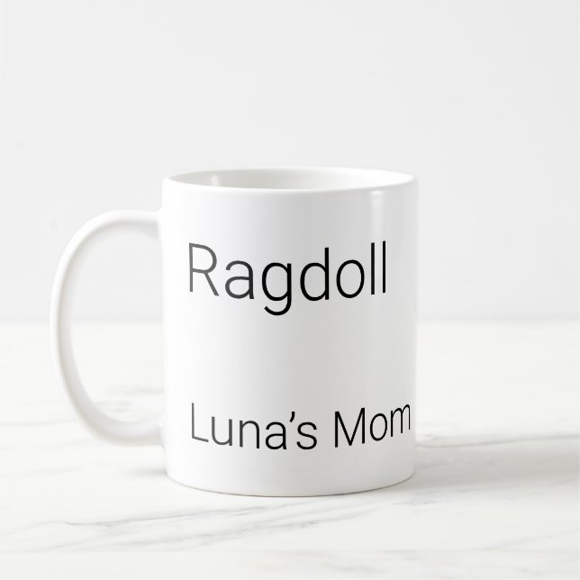 Taza de café con nombre personalizado de gato Ragd (Izquierda)