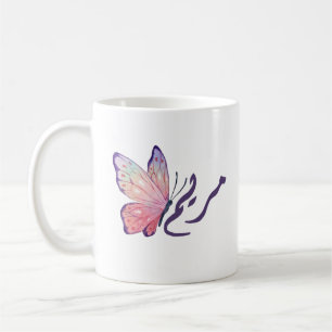 Taza de café con nombre personalizado en caligrafí