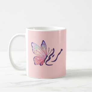 Taza de café con nombre personalizado en caligrafí