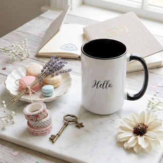 Taza de café con nombre y mensaje personalizables