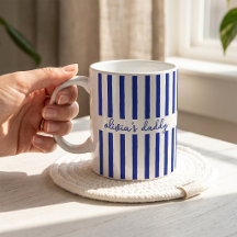 Taza de café con nombres de niños a rayas personal