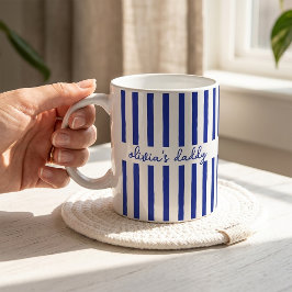 Taza de café con nombres de niños a rayas personal