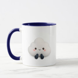 Taza de café con nube Kawaii linda