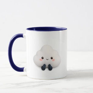 Taza de café con nube Kawaii linda