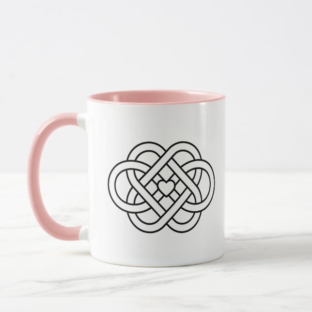 Taza de café con nudo de amor celta personalizado  (Izquierda)