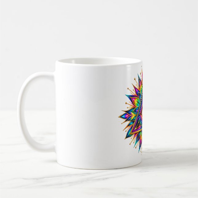 Taza de café con ojo de explosión solar prismática (Izquierda)