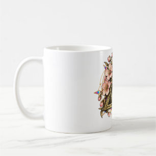 Taza de café con ojo de flor de cerezo