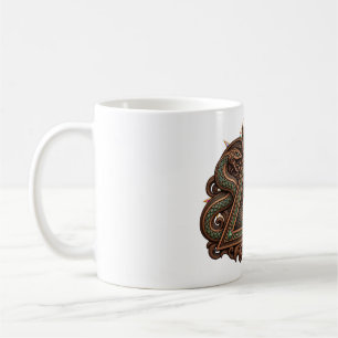 Taza de café con ojo de pergamino de serpiente