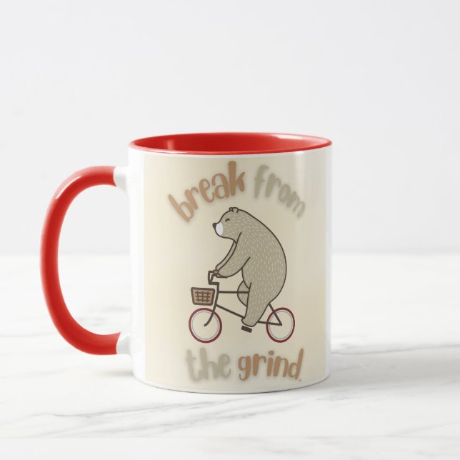Taza De Café Con Oso En Bicicleta (Izquierda)