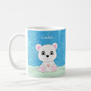 Taza de café con oso polar y muñeco de nieve lindo