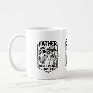 Taza de café con padre e hijo de nutria linda