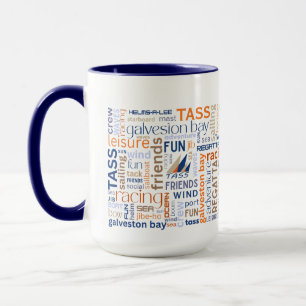 Taza de café con palabras de vela de TASS