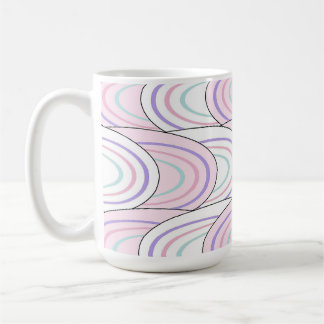 Taza de café con patrón abstracto de onda pastel