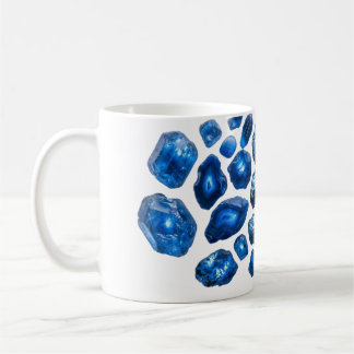 Taza de café con patrón azul zafiro