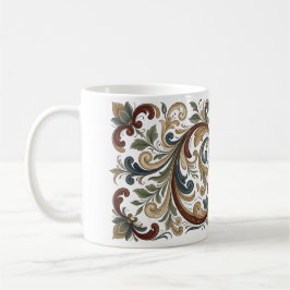 Taza de café con patrón de arte popular escandinav