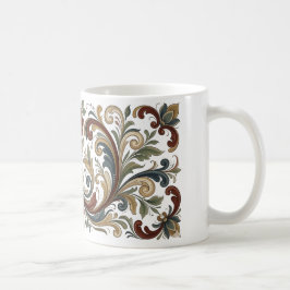 Taza de café con patrón de arte popular escandinav