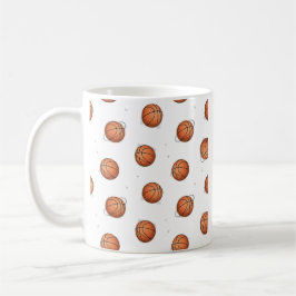 Taza de café con patrón de baloncesto