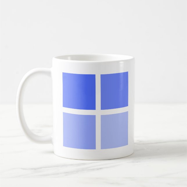 Taza de café con patrón de cuadrado azul simple (Izquierda)