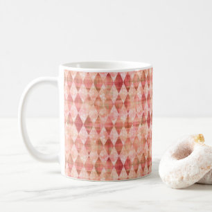 Taza de café con patrón de diamante arlequín y rub
