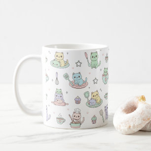 Taza de café con patrón de gatitos Kawaii horneand