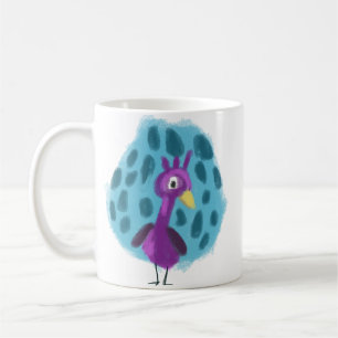 Taza de café con patrón de hoja abstracta de pavo