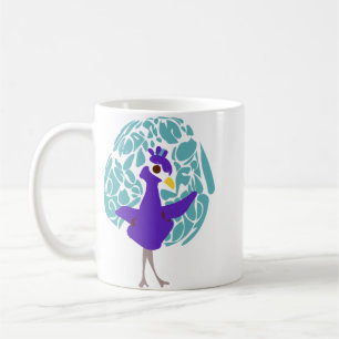 Taza de café con patrón de hoja abstracta de pavo