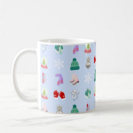 Taza de café con patrón de invierno/Navidad (11oz)