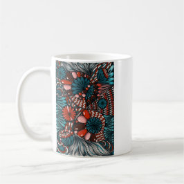 Taza de café con patrón de Neurographica Zentangle
