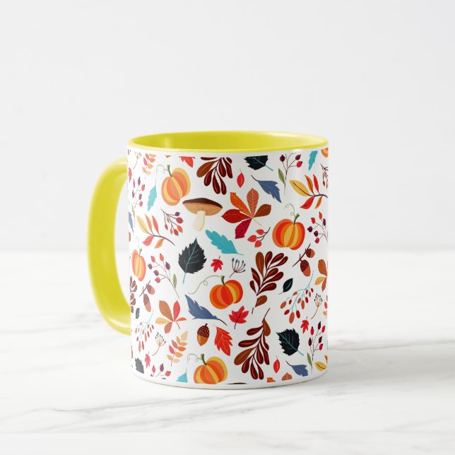 Taza de café con patrón de otoño (Anverso izquierdo)