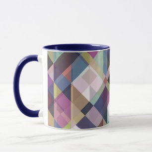taza de café con patrón de tonos oscuros geométric