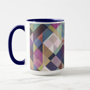 taza de café con patrón de tonos oscuros geométric