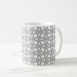 Taza de café con patrón geométrico de triángulo en