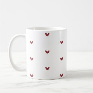Taza de café con patrón minimalista de corazones r