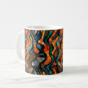 Taza de café con patrón tribal africano