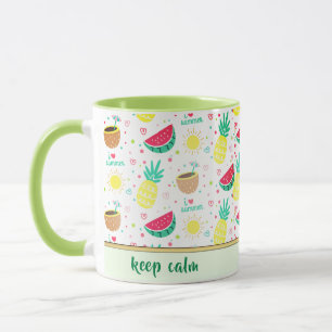 Taza de café con patrón tropical de frutas de colo