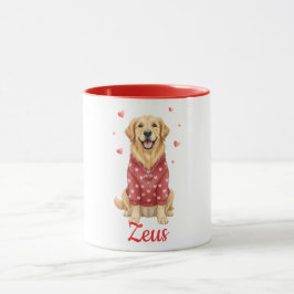 Taza de café con perro Golden Retriever día de San