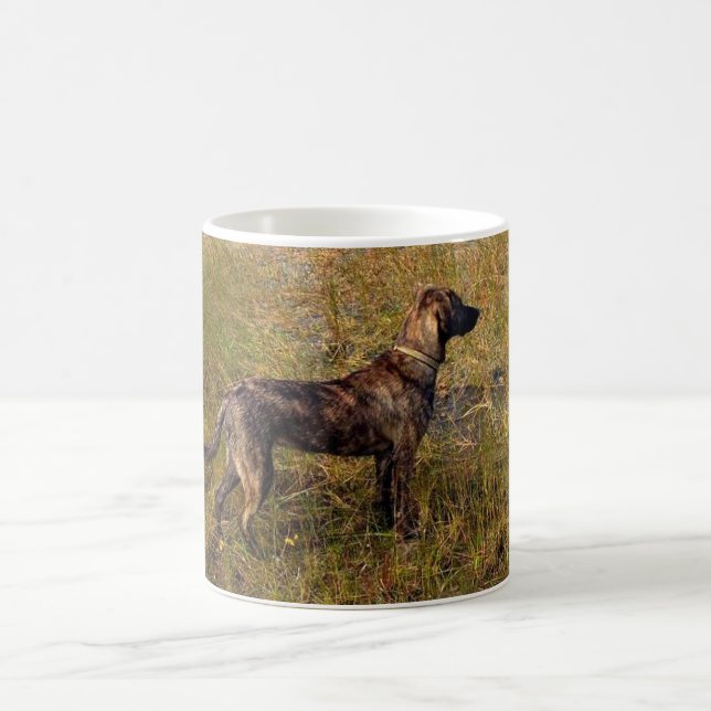 Taza de café con perro Plott Hound de caza en pant (Centro)