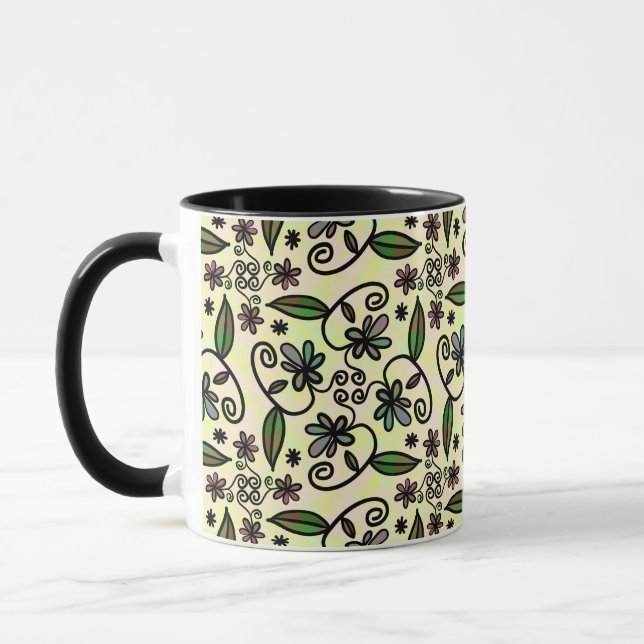 taza de café con pétalos botánicos (Izquierda)