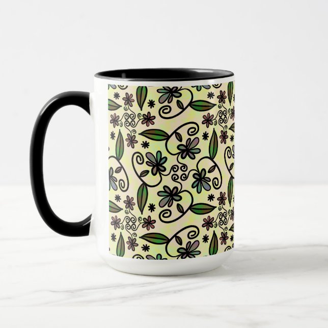 taza de café con pétalos botánicos (Izquierda)