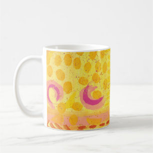 Taza de café con pintura abstracta de lunas de cor