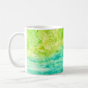 Taza de café con pintura de acuarela de océano abs