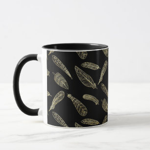 taza de café con plumas de pato