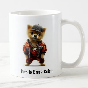 Taza de café con Pomerania Thug de Hip Hop