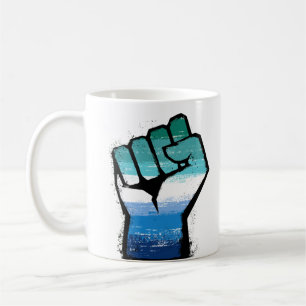 Taza de café con Puño de Protesta Gay Masculino