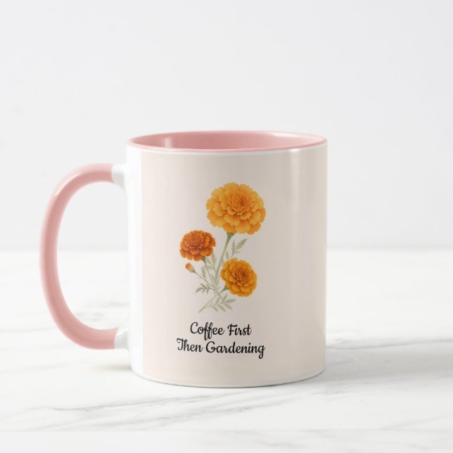 Taza de café con ramo de Marigold (Izquierda)