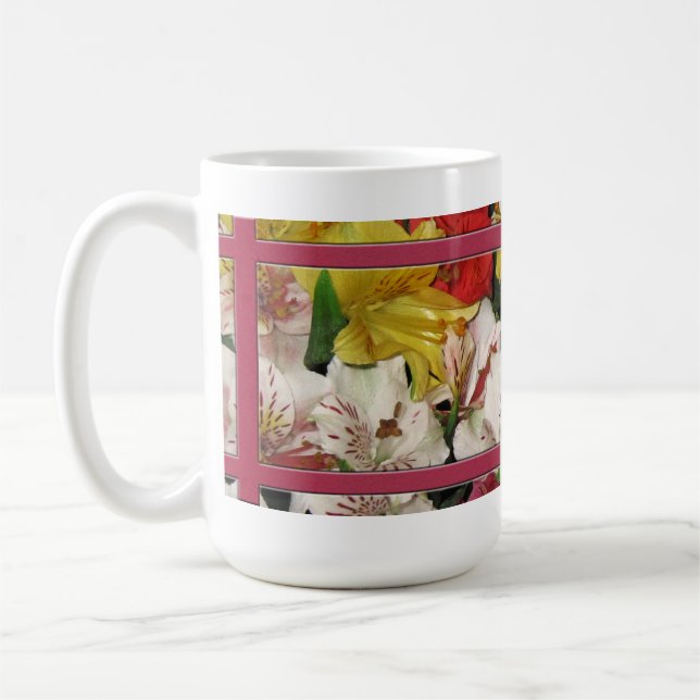 Taza de café con ramo floral (Izquierda)