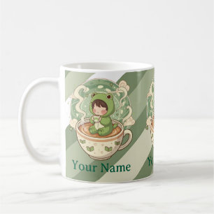 Taza de café con rana linda