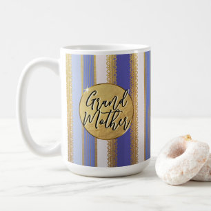 Taza de café con rayas azules de abuela Bougie