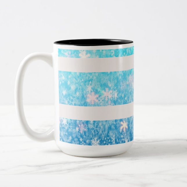 Taza de café con rayas de nieve brillante (Izquierda)