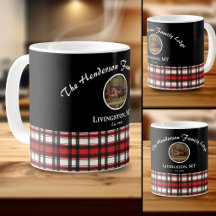 Taza de café con recuerdo de foto familiar de cuad